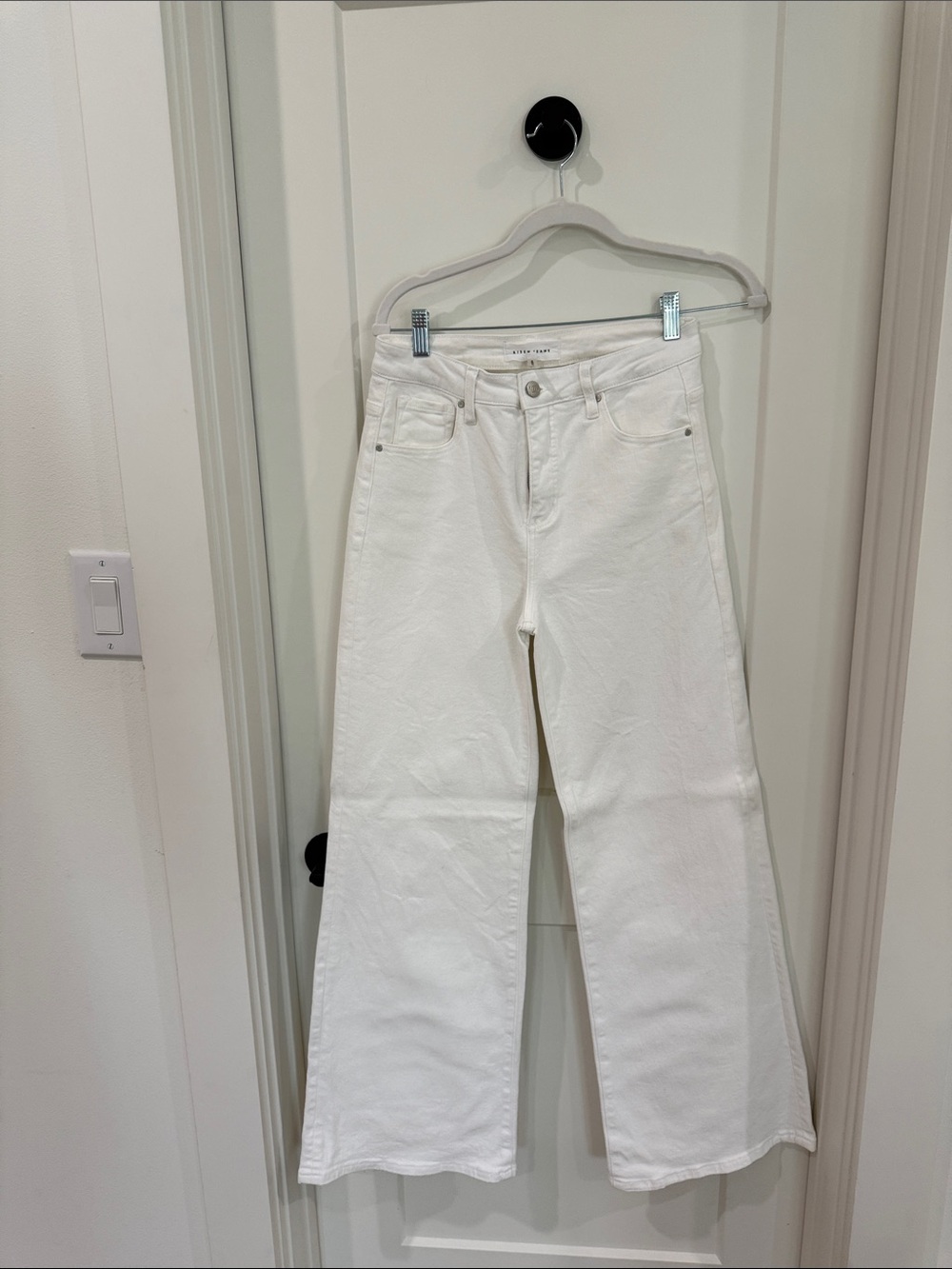 High-Rise White Wide-Leg Jeans for Women